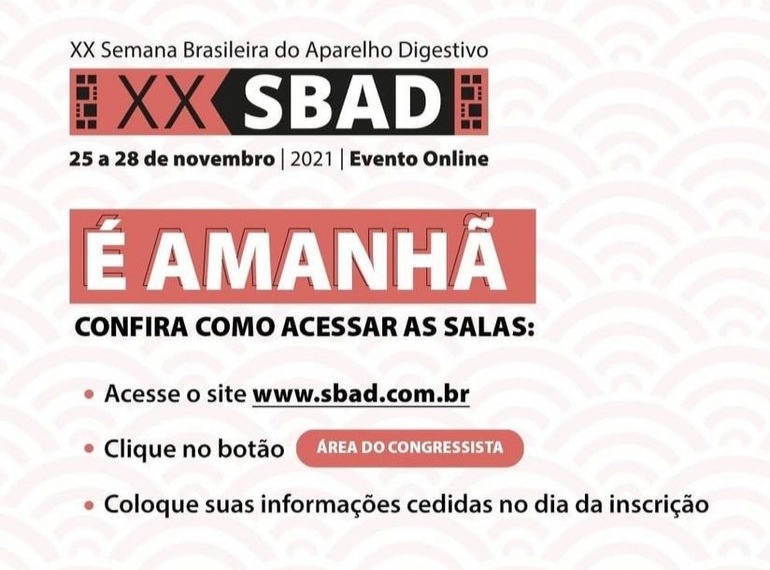 COMEÇA AMANHÃ: A XX SEMANA BRASILEIRA DO APARELHO DIGESTIVO